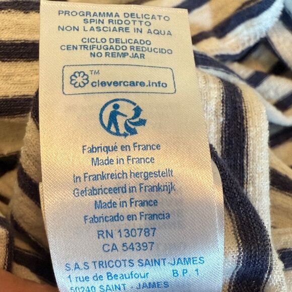 Saint James x Jenni Kayne Classic Striped Long Sleeve Top boatneck linen size  M - Picture 10 of 13
